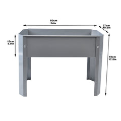 Elevated garden bed, metal elevated outdoor flowerpot box, suitable for backyard and terrace, large flowerpot Grey + Steel