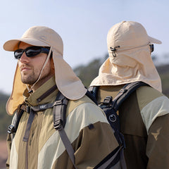 1pc Summer Baseball Cap with Detachable 360° Neck Sun Flap. For men, hiking, fishing, outdoor.