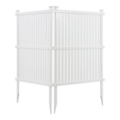Privacy Screen Panels Kit Air Conditioner Trash Can Enclosure Vinyl white color