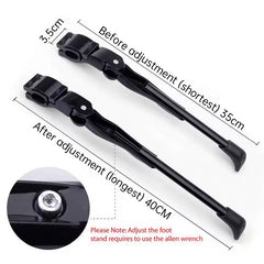 Adjustable bicycle rack, parking rack, side rack for 22, 24, 26 - inch mountain bikes