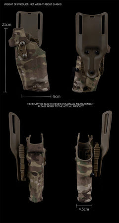 6354DO Left - handed Tactical Pistol Glock 17 Holster with X300U - A QLS Adapter, Leg Shroud, Drop, and MHA Leg Strap Kit