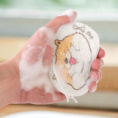 2CM Cartoon Wood Pulp Cotton Dish Washing Wipe Non-Oil Kitchen Dish Washing Sponge Scrub Dish Rag Towel