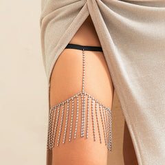 Lolita lace sexy leg ring body chain spicy girl beach fringe rhinestone thigh chain