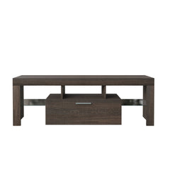 20 minutes quick assembly brown simple modern TV stand Brown TV bracket with LED Color Changing Lights for Living Room