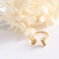 Titanium Steel Butterfly Open Ring