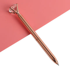 21Color Kawaii Ballpoint Pen Big Gem Metal Ball Pen With Large Diamond Blue And Black Magical Pen Fashion School Office Supplies