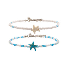Conch Rice Bead Anklet Multi Layer Beach Foot Accessories Hot Selling Ocean Star Resort Foot Chain Set