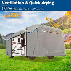 Umbrauto Class A RV Cover Upgraded Heavy Duty 7 Layers Top Windproof Breathable Class A Motorhome Camper Cover,Grey