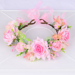 Korean garland headdress fresh corolla walk show dance headdress holiday pastoral props handmade hairpin