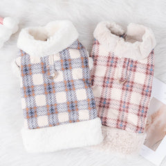Dog clothing with warmth and plush that can be pulled vest teddy bear small dog cat pet clothing