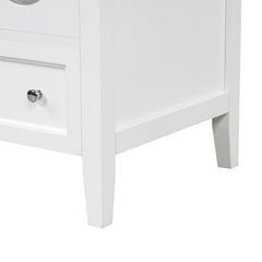 24" Bathroom Vanity with Sink, Bathroom Vanity Cabinet with One Drawer and Doors, Adjustable Shelf, Solid Wood and MDF, White
