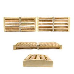 Wooden foot massager high quality wooden five row stress relieving treatment relaxing massage roller health massage tool