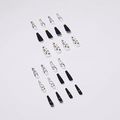 Butterfly Wearing Leopard-Print Nail Piece Scrub Manicure Wearing Nail Patch With Drill Nail Patch