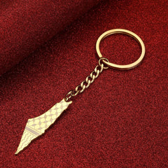 Israel Palestine Map Flag Drip Oil Stainless Steel Keychain Fashion Men's and Women's Stainless Steel Keys