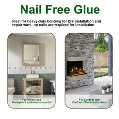 Nail Free Adhesive, Strong Adhesion Fast Drying Metal Plastic Adhesive Glass Adhesive Fast Drying Multi-Functional Adhesive