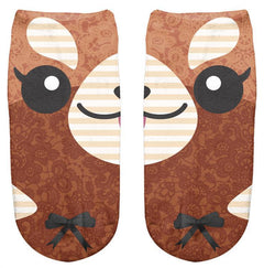 Thin 3D Digital Animal Printed Women's Socks Shallow Socks Adult Invisible Socks