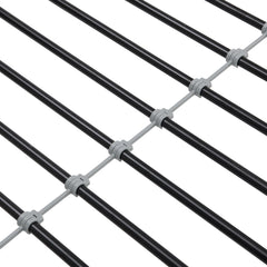 Double decker bed, size above twin bed, with 2 ladders and full-length guardrail, metal, storage space, black