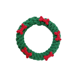 Christmas pet toy gift set dog teeth grinding bite resistant cotton rope hand woven