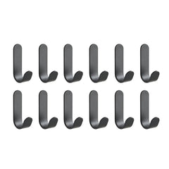 12Pcs Self Adhesive Hooks Heavy Duty Stainless Steel Wall Hooks Waterproof Sticky Hooks Bathroom Hang Towels Keys Coat Bags