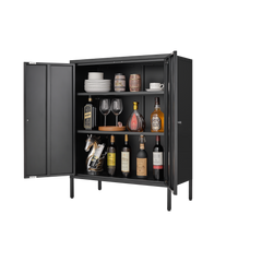 Kitchen Buffet Server Table Accent Sideboard Cupboard Server Buffet Console Table with Doors Cabinet