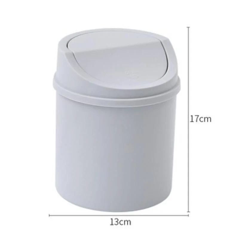 Minimalist plastic desktop trash can household press type with lid miscellaneous bin mini makeup table storage bin