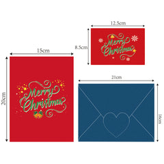 Christmas 3D greeting card, Christmas tree, little penguin cartoon, cute paper carving, handwritten message greeting card