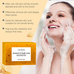Turmeric & Kojic Soap, Gentle Cleansing Skin Moisturizing Facial Body Care Soap