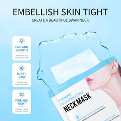 10pcs SADOER Hyaluronic Acid Neck Mask Collagen Firming Neck Masks Nourishing Brightening Beauty Moisturizing Necks Skin Care