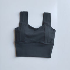 Yoga Bra Women Shockproof Sports Bra  Running Workout Gym Top Gathering Widened Shoulder Belt Bra Short Vest Tops