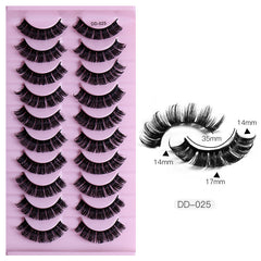 New DD Russian Large Roll Grafting Free False Eyelashes 10 Pairs Of Multi-Layer Thick Cross Mink Like Eyelashes