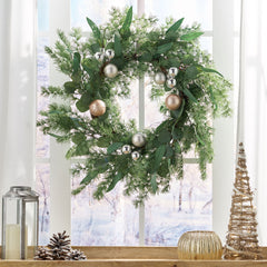 22" BERRY/EUCALYPTUS/PINECONE WREATH