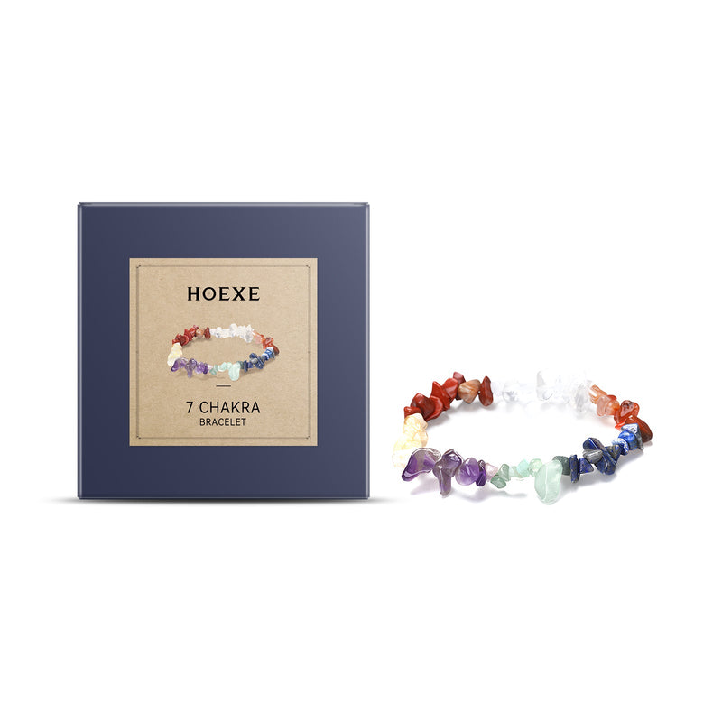 Seven-Color Bracelet Seven-Color Simple Jewelry Stone Bead Wheel Yoga Beaded Bracelet