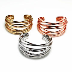 Fashion Alloy Round Chain Charms Cuff Bracelet For Women Female Gold&Silver Color Bracelets Jewelry