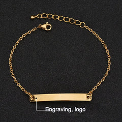 Stainless steel personalized engraved three color curved bracelet simple and personalized women's bracelet