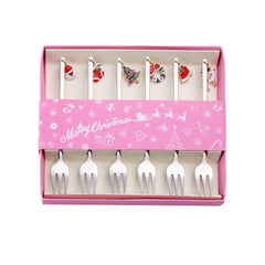 Christmas gift tableware stainless steel coffee spoon dessert spoon fork set