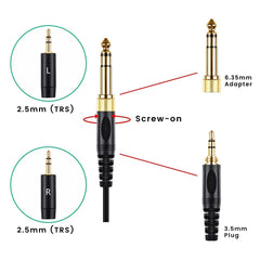 Suitable for HIFIMAN HE400i and He560 dual 2.5mm plug earphones with spring earphone cable upgrade cable