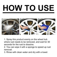 Wheel Rust Removal Spray, Automobile Tire Wheel Rust Cleaning Rust Removal Renovation Decontamination Brightener