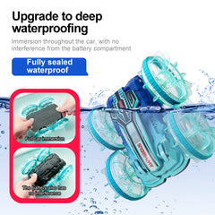 Colorful light wheel double-sided stunt amphibious remote control car watch dual control four-wheel drive power