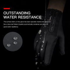 Outdoor cycling men's and women's warm touch screen cold and windproof skiing sports gloves
