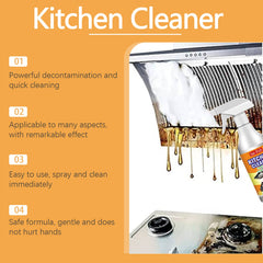 Kitchen Grease Cleaner, Multi-Effect Cleaning Kitchen Hood Stove Heavy Oil And Stubborn Dirt
