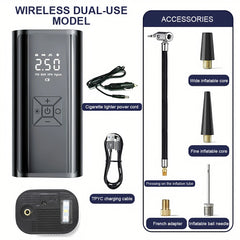 6000mAh Portable Car Air Compressor 12V 150PSI Electric Cordless Tire Inflator Pump for Motorcycle Bicycle Boat AUTO Tyre Balls
