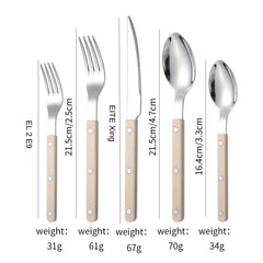 French Rivet ABS Handle Hotel Western Tableware Steak Knife Butter Knife Set