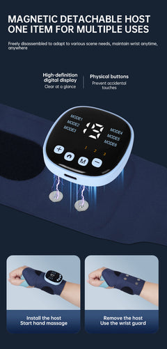 EMS Smart Tendon Sheath Hand Heating Wristband with Hot Compress and Massage Function