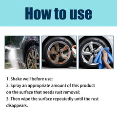 Iron Powder Remover, Strong Cleaning Reconditioning Rust Remover Spray For Car Metal Parts