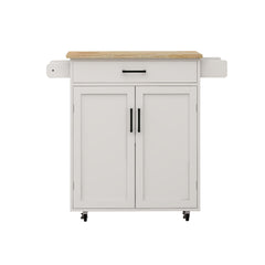 Kitchen island rolling trolley cart with 1 drawer & 2 doors with storage racks & Adjustable Shelves & towel rack