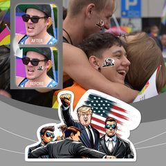 Temporary Face Stickers, Creative Stickers Fun Spoof Stickers Cup Notebook Decoration Glue