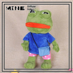 Original New Sad Frog Doll Plush Toy Juvenile Version Shoulder Bag Pepe Funny Green Frog Big Mouth Smiling Frog Boys Gifts