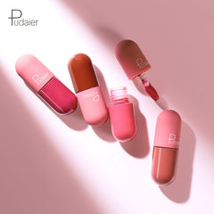 Pudaier 18 Color Mini Capsule Lip Glaze Velvet Fog Color Non-Stick Cup Smooth Matte