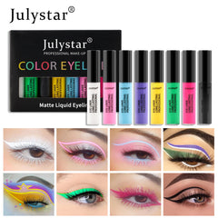 Colorful Stain Free Liquid Eyeliner Set Waterproof Oil Proof Eyeliner Liquid Pen White Eyeliner