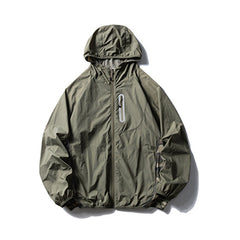 Camouflage Spliced Thin Hooded Sun Protection Clothing Men's Outdoor Sports Reflective Design Casual Jacket Trendy